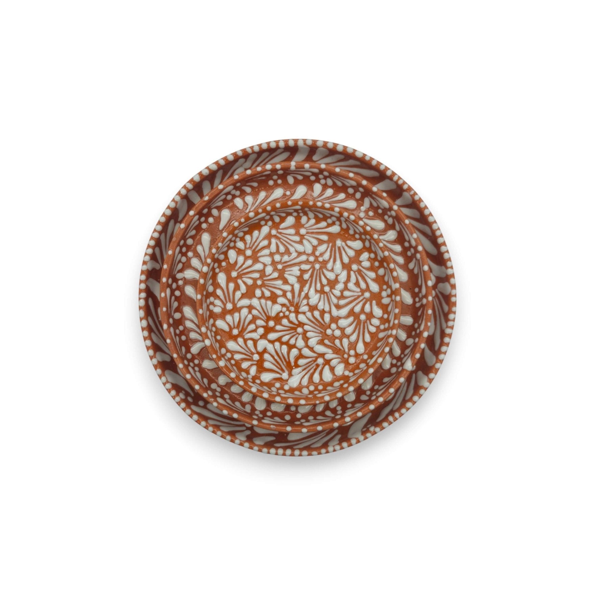Handmade Talavera Dinnerware Set | Brown & White 4-Piece Talavera Dinnerware Set La Vie Bien Handmade Talavera Dinnerware Set | Brown & White 4-Piece