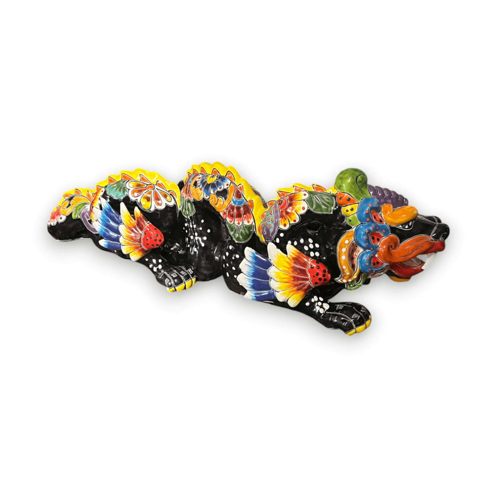 Handmade Talavera Dragon Statue | Vibrant Mexican Cultural Art