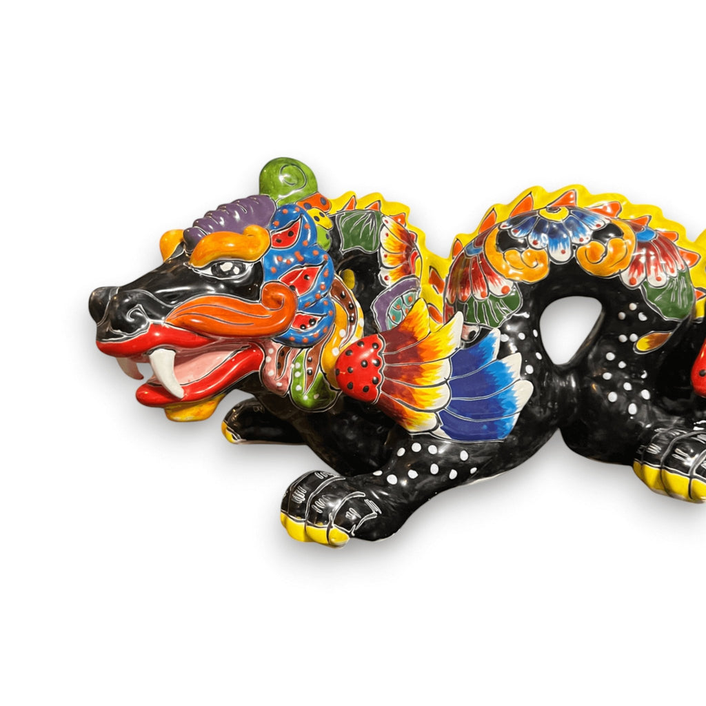 Handmade Talavera Dragon Statue | Vibrant Mexican Cultural Art Talavera Statue La Vie Bien Handmade Talavera Dragon Statue | Vibrant Mexican Cultural Art