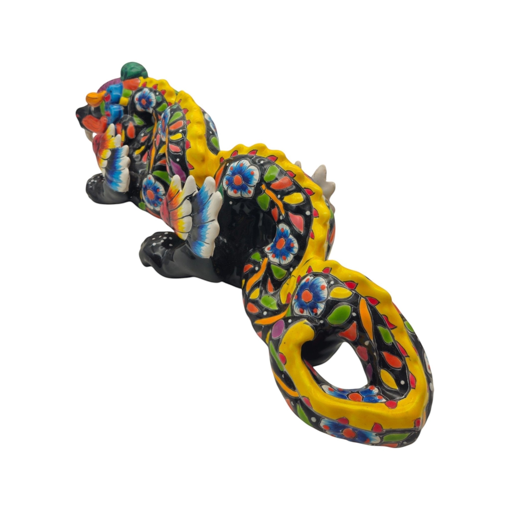 Handmade Talavera Dragon Statue | Vibrant Mexican Cultural Art Talavera Statue La Vie Bien Handmade Talavera Dragon Statue | Vibrant Mexican Cultural Art