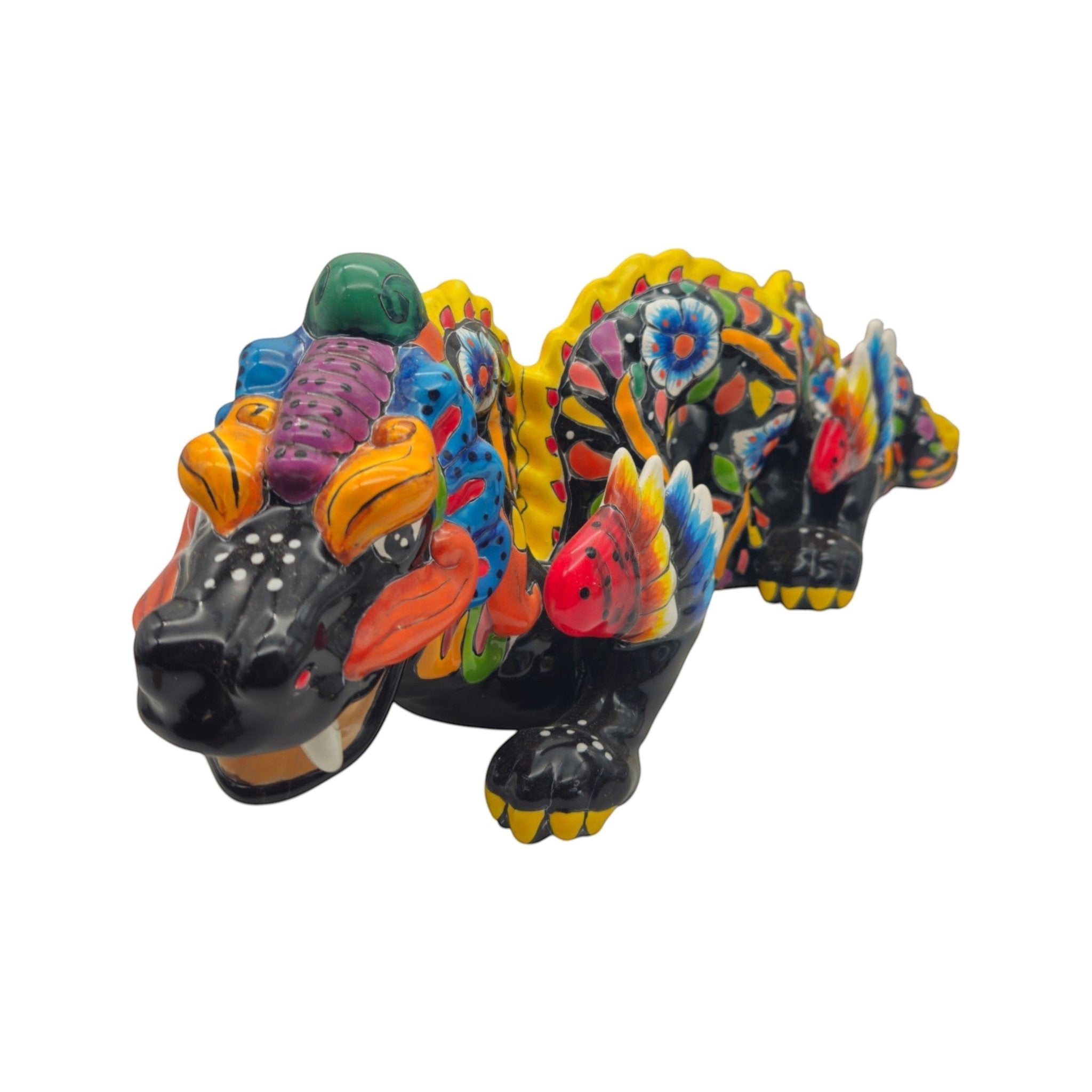 Handmade Talavera Dragon Statue | Vibrant Mexican Cultural Art Talavera Statue La Vie Bien Handmade Talavera Dragon Statue | Vibrant Mexican Cultural Art