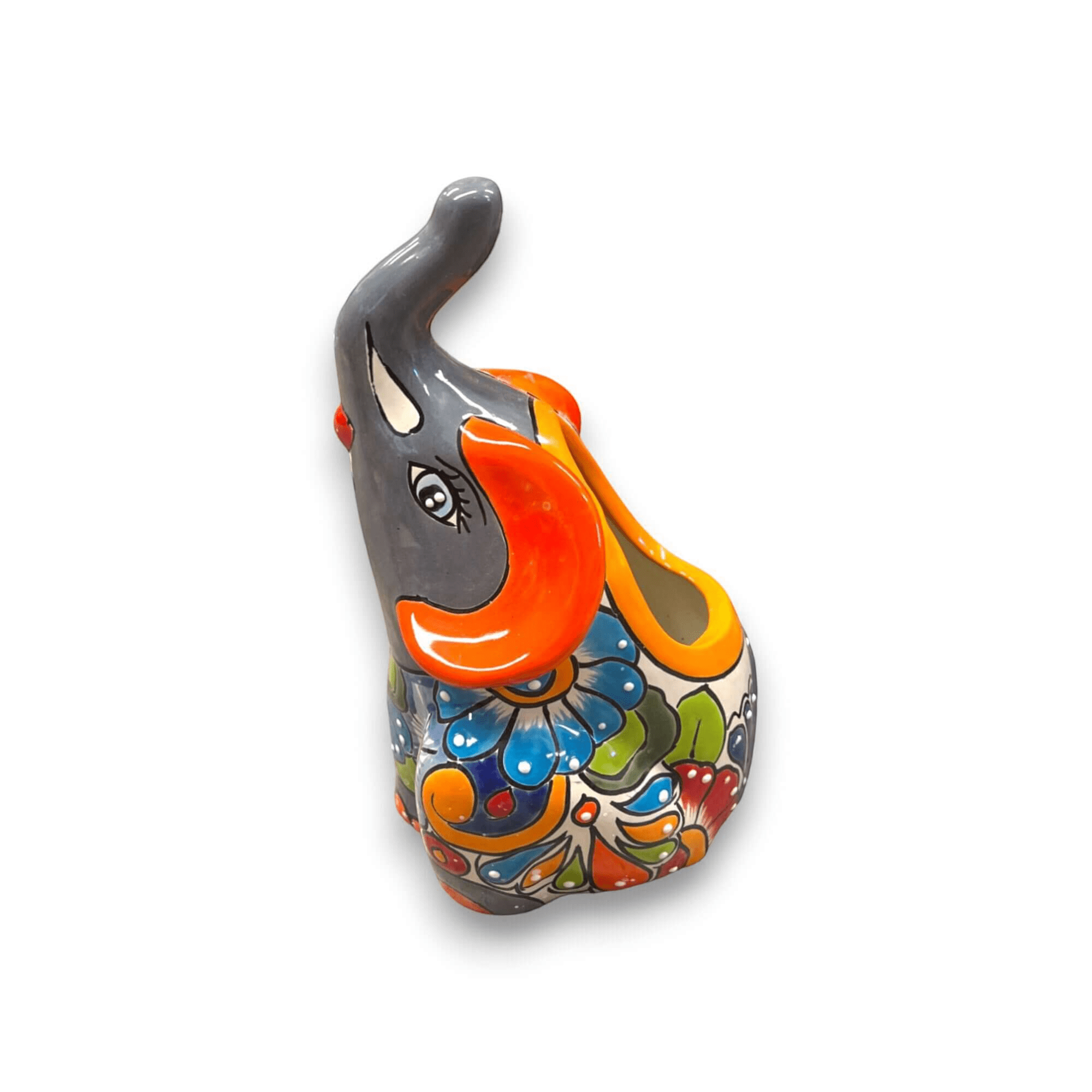 Handmade Talavera Elephant Planter | Colorful Medium Animal Art Talavera Planter La Vie Bien Handmade Talavera Elephant Planter | Colorful Medium Animal Art