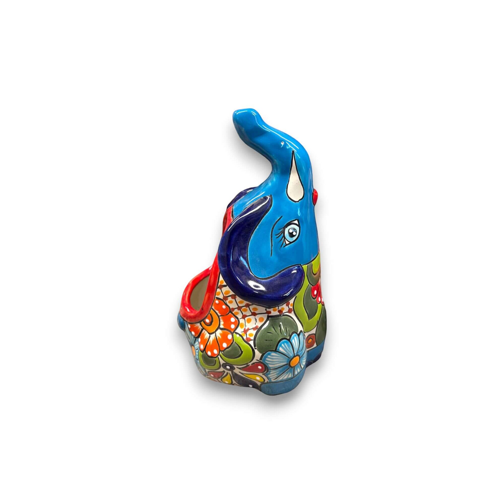 Handmade Talavera Elephant Planter | Colorful Medium Animal Art Talavera Planter La Vie Bien Handmade Talavera Elephant Planter | Colorful Medium Animal Art