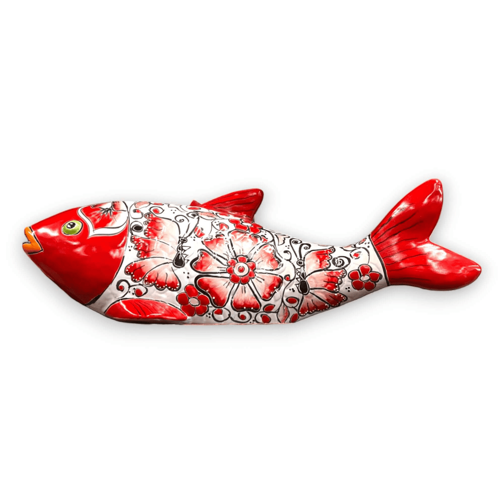Handmade Talavera Fish Statue | Large Colorful Cultural Art Talavera Statue La Vie Bien Handmade Talavera Fish Statue | Large Colorful Cultural Art