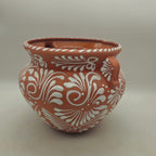 Handcrafted Talavera Flower Pot | Terracotta & White Design