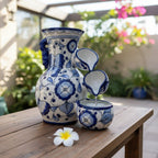 Handmade Talavera Fountain | Blue and White Mexican Ceramic Decor Talavera Fountain La Vie Bien Handmade Talavera Fountain | Blue and White Mexican Ceramic Decor