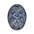 Handmade Talavera Oval Platter | Blue & White Mexican Art Talavera Oval Platter La Vie Bien Handmade Talavera Oval Platter | Blue & White Mexican Art