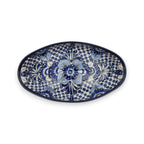 Handmade Talavera Oval Platter | Blue & White Mexican Art