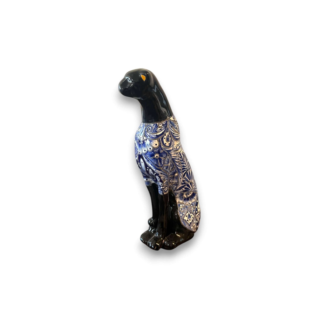 Handmade Talavera Panther Statue | Vibrant Mexican Folk Art Talavera Statue La Vie Bien Handmade Talavera Panther Statue | Vibrant Mexican Folk Art