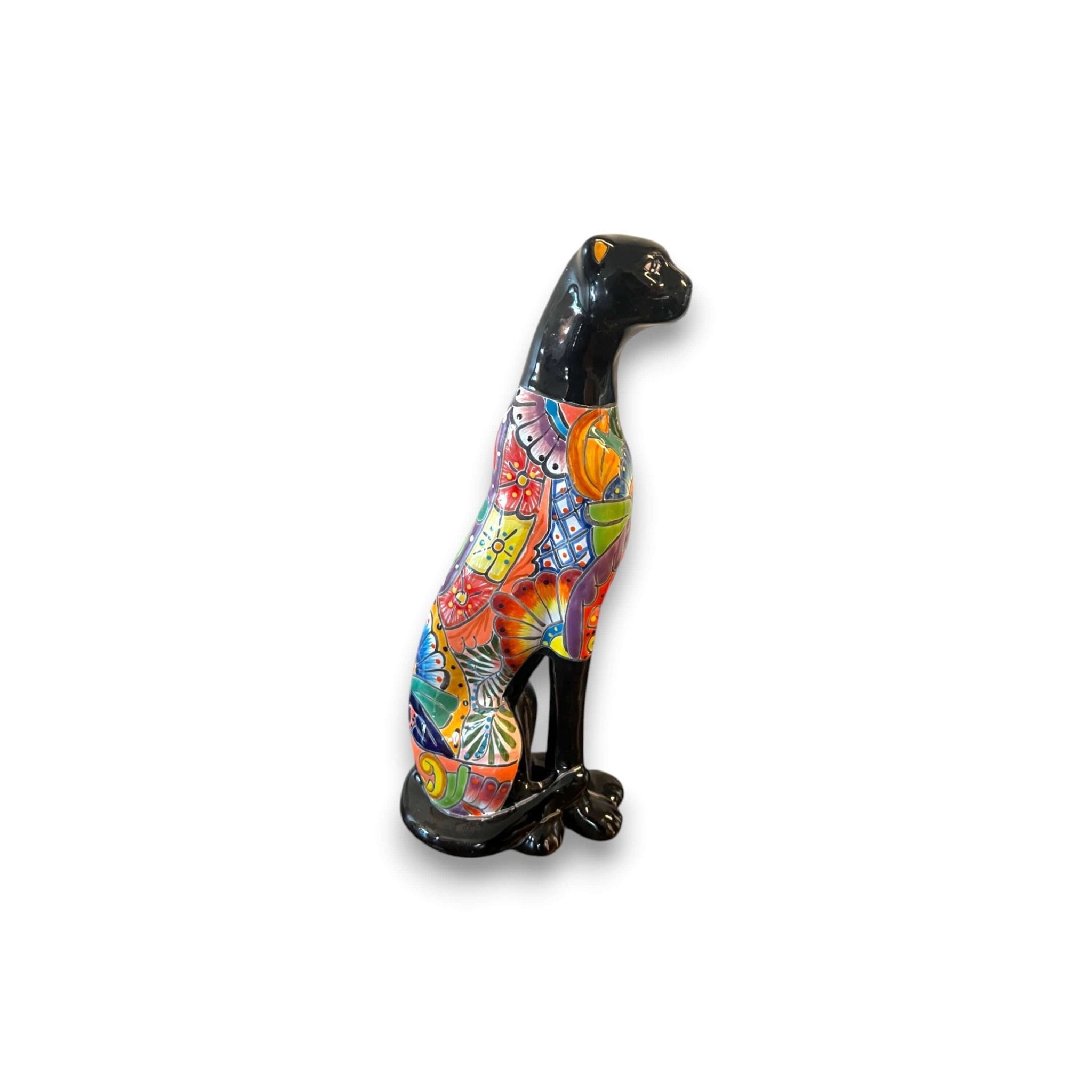 Handmade Talavera Panther Statue | Vibrant Mexican Folk Art Talavera Statue La Vie Bien Handmade Talavera Panther Statue | Vibrant Mexican Folk Art