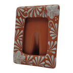 Handmade Talavera Photo Frame | Terracotta & White Design Talavera Picture Frame La Vie Bien Handmade Talavera Photo Frame | Terracotta & White Design
