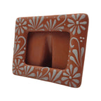 Handmade Talavera Photo Frame | Terracotta & White Design Talavera Picture Frame La Vie Bien Handmade Talavera Photo Frame | Terracotta & White Design