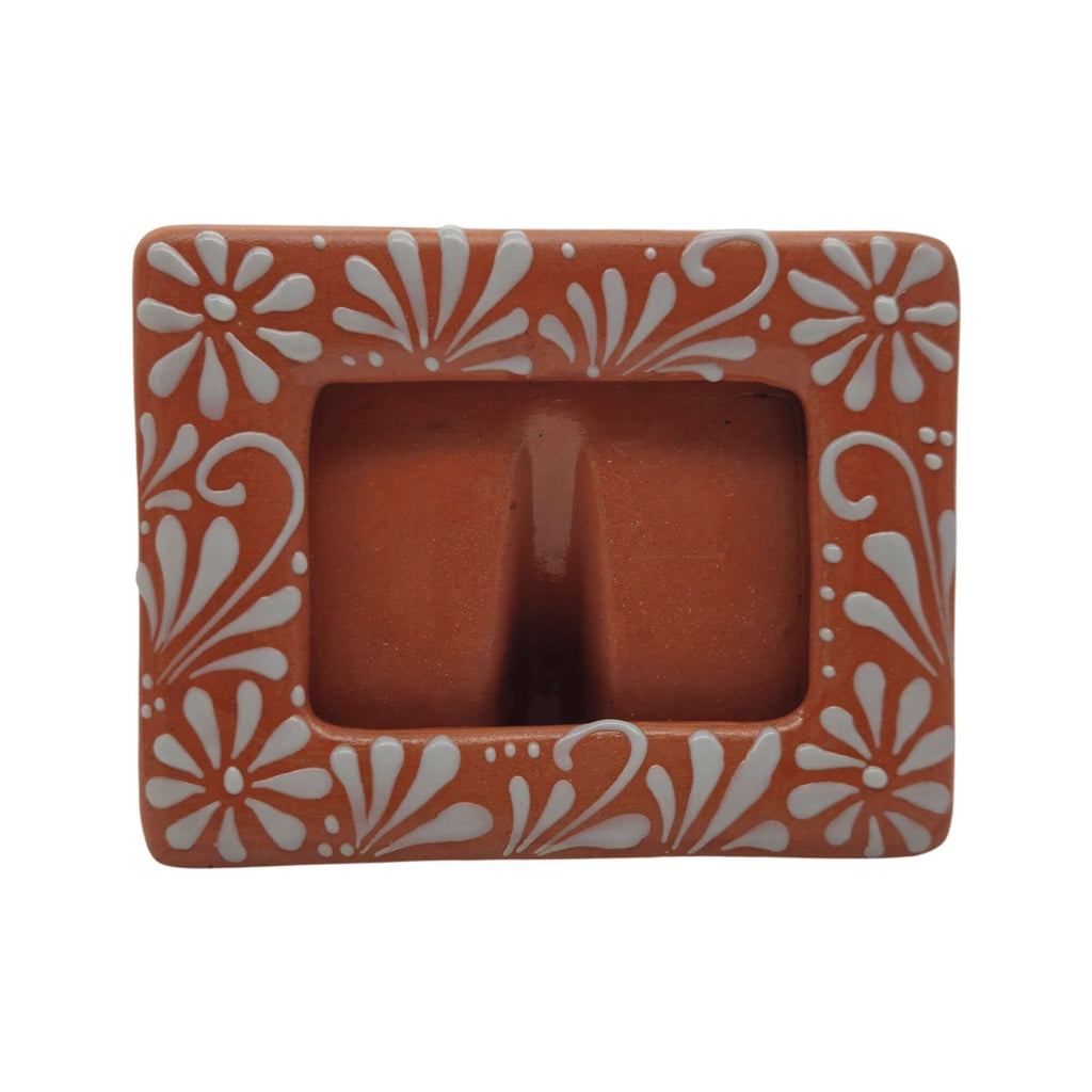 Handmade Talavera Photo Frame | Terracotta & White Design Talavera Picture Frame La Vie Bien Handmade Talavera Photo Frame | Terracotta & White Design