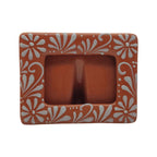 Handmade Talavera Photo Frame | Terracotta & White Design Talavera Picture Frame La Vie Bien Handmade Talavera Photo Frame | Terracotta & White Design