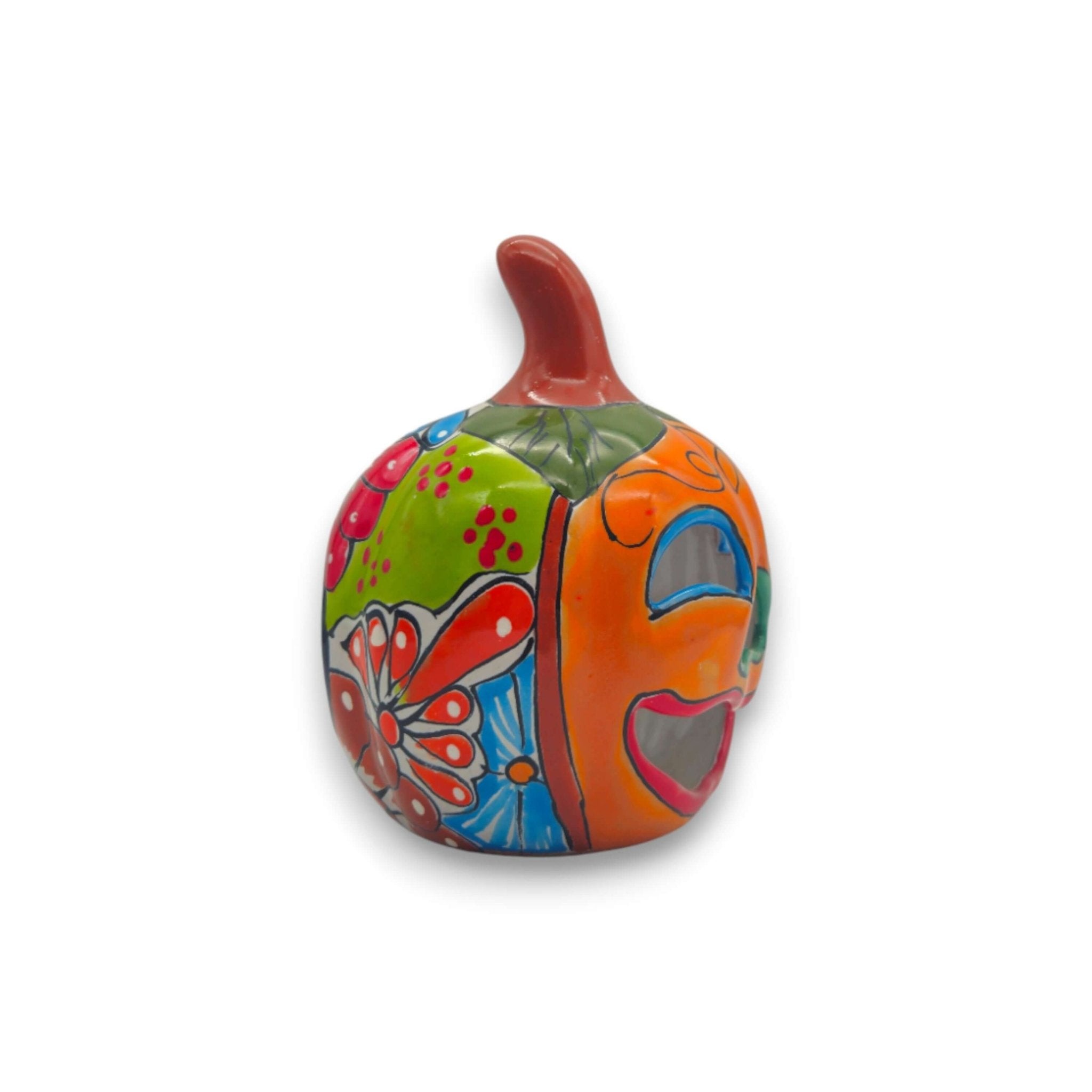 Handmade Talavera Pumpkin | Mexican Jack-O'-Lantern Decor Talavera Statue La Vie Bien Handmade Talavera Pumpkin | Mexican Jack-O'-Lantern Decor