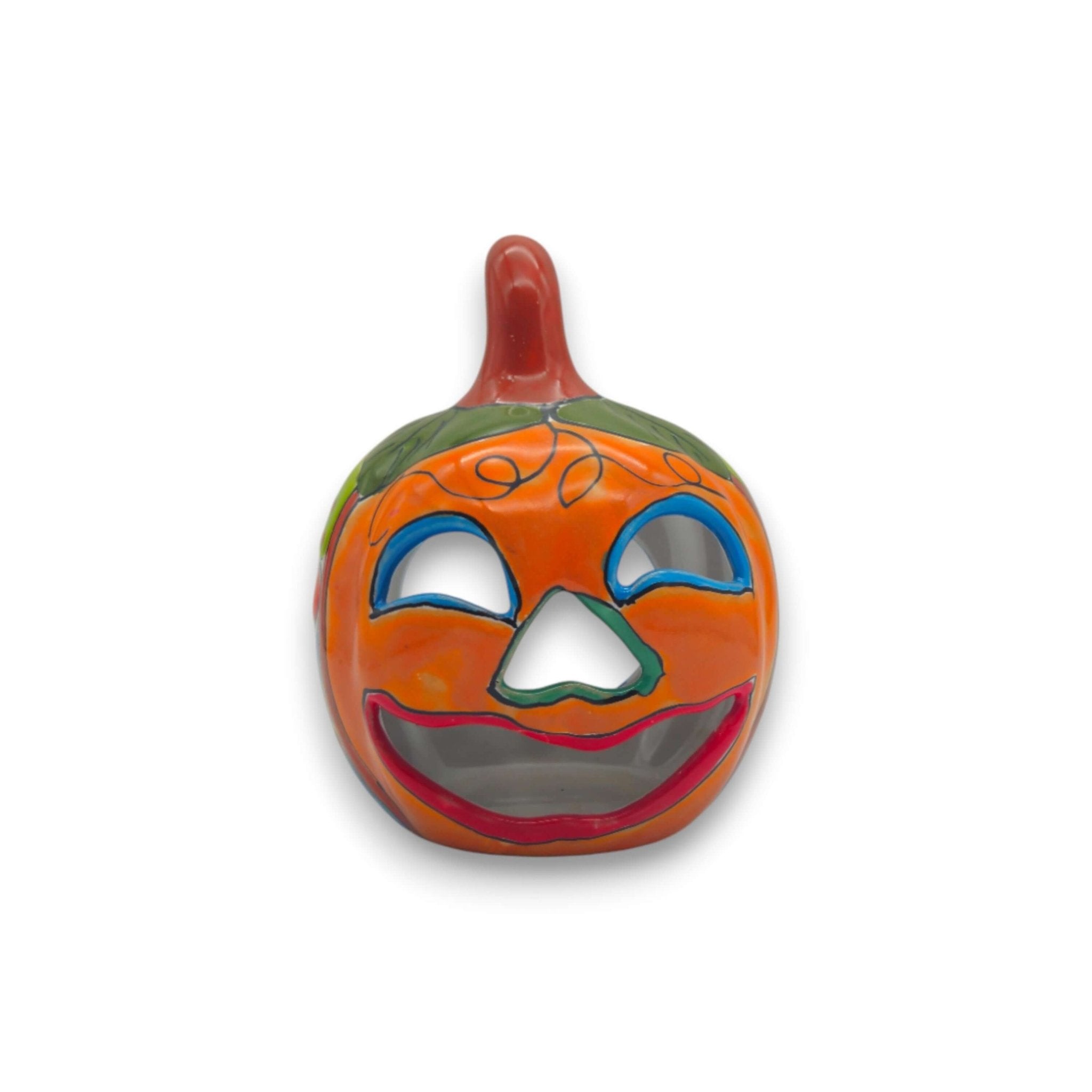 Handmade Talavera Pumpkin | Mexican Jack-O'-Lantern Decor Talavera Statue La Vie Bien Handmade Talavera Pumpkin | Mexican Jack-O'-Lantern Decor