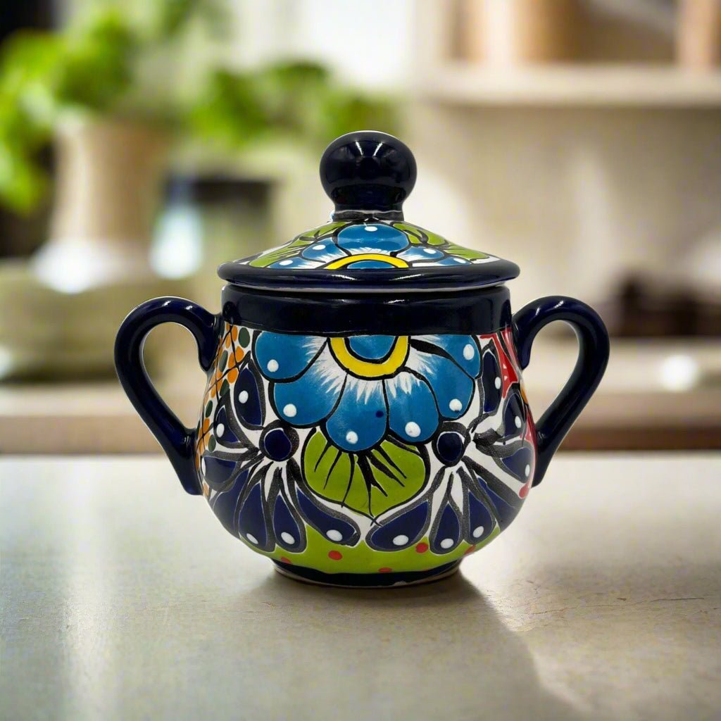 Handmade Talavera Sugar Jar | Colorful Mexican Ceramic Pot Talavera Sugar Jar La Vie Bien Handmade Talavera Sugar Jar | Colorful Mexican Ceramic Pot