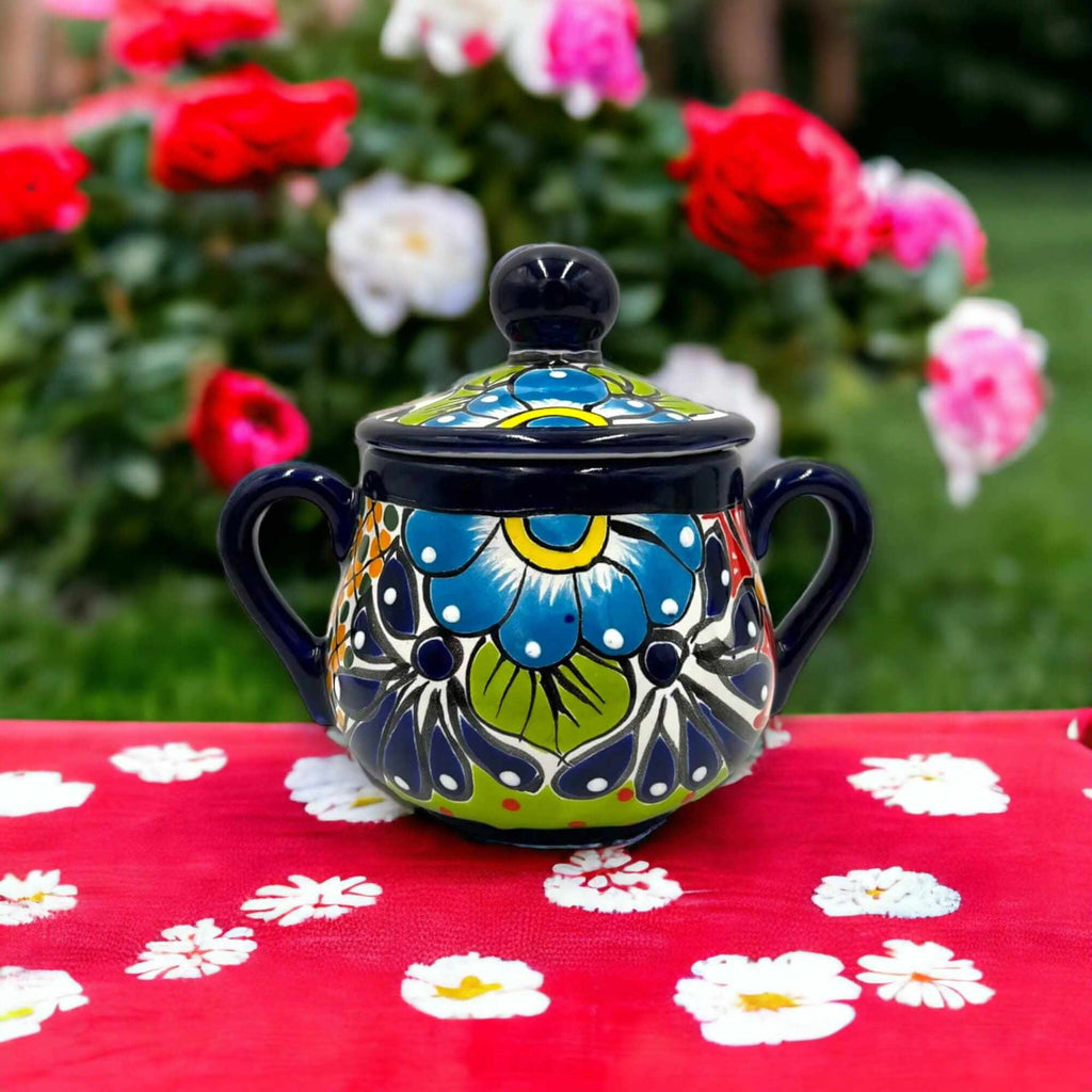 Handmade Talavera Sugar Jar | Colorful Mexican Ceramic Pot Talavera Sugar Jar La Vie Bien Handmade Talavera Sugar Jar | Colorful Mexican Ceramic Pot