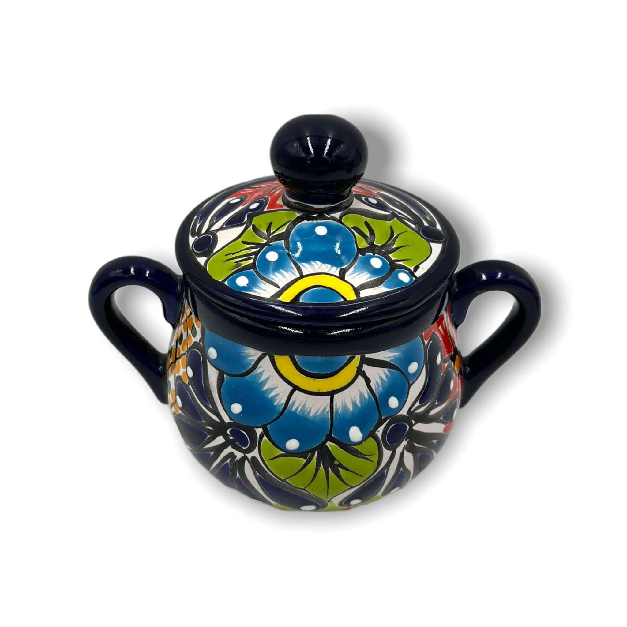 Handmade Talavera Sugar Jar | Colorful Mexican Ceramic Pot Talavera Sugar Jar La Vie Bien Handmade Talavera Sugar Jar | Colorful Mexican Ceramic Pot