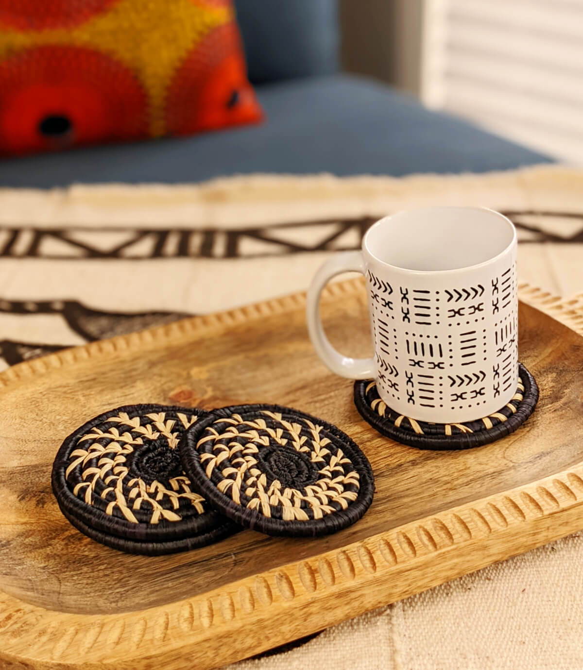Handmade Woven Drink Coasters Set of 4 {Multiple Colors} La Vie Bien Handmade Woven Drink Coasters Set of 4 {Multiple Colors}