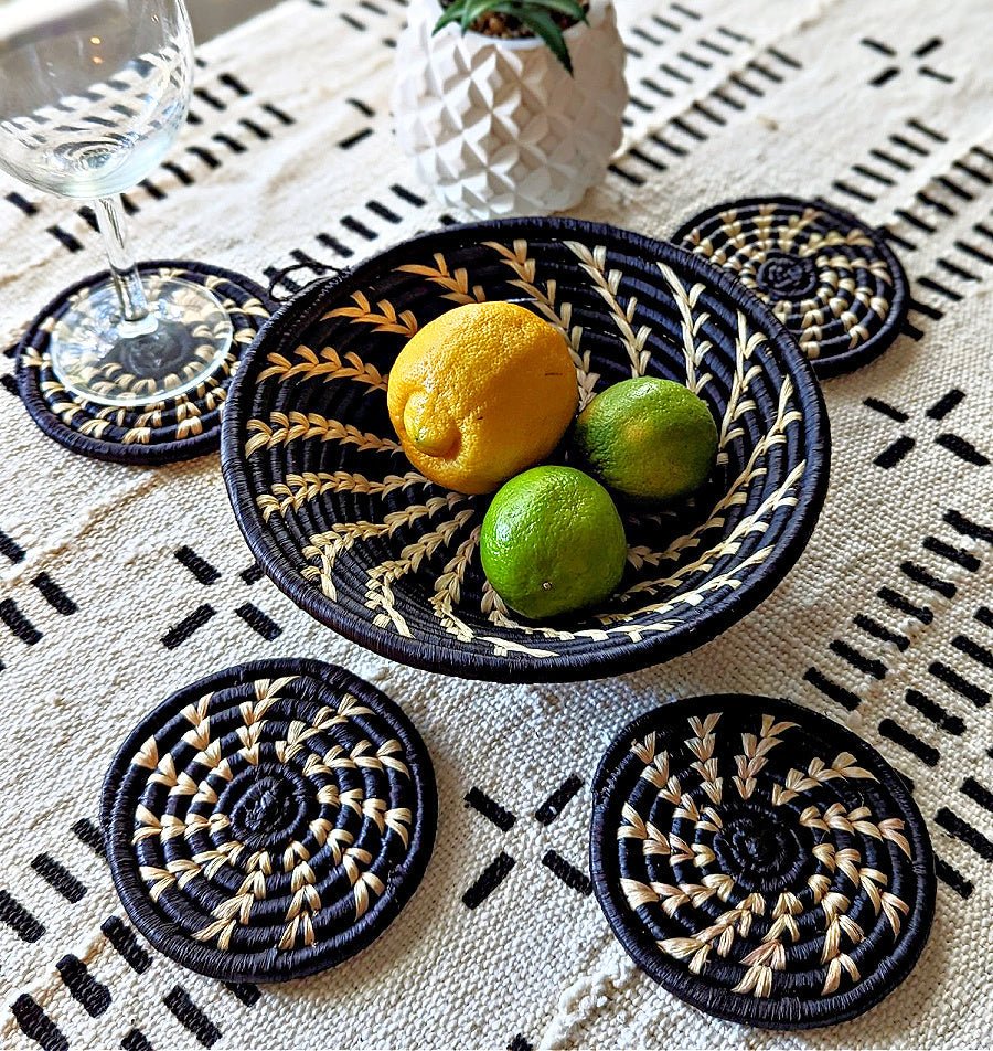 Handmade Woven Drink Coasters Set of 4 {Multiple Colors} La Vie Bien Handmade Woven Drink Coasters Set of 4 {Multiple Colors}