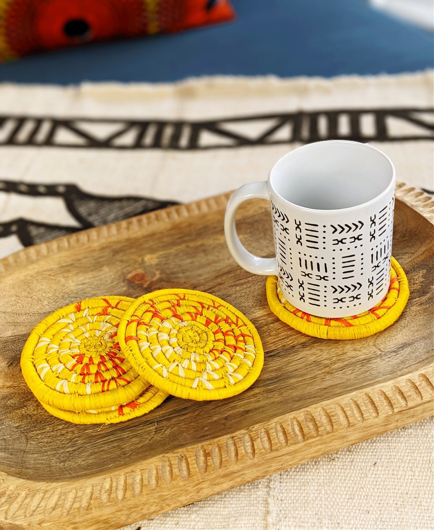 Handmade Woven Drink Coasters Set of 4 {Multiple Colors} La Vie Bien Handmade Woven Drink Coasters Set of 4 {Multiple Colors}