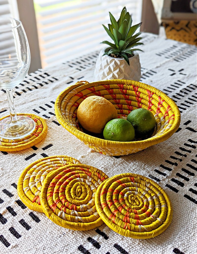 Handmade Woven Drink Coasters Set of 4 {Multiple Colors} La Vie Bien Handmade Woven Drink Coasters Set of 4 {Multiple Colors}