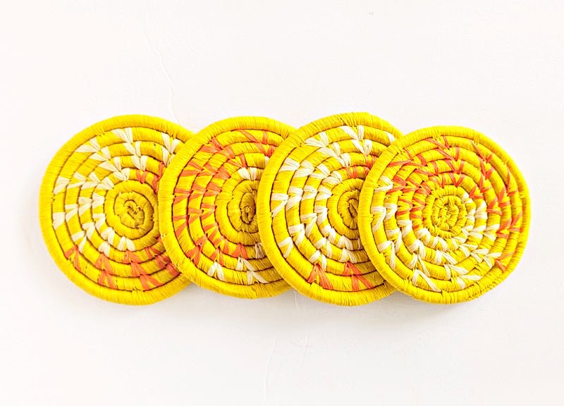 Handmade Woven Drink Coasters Set of 4