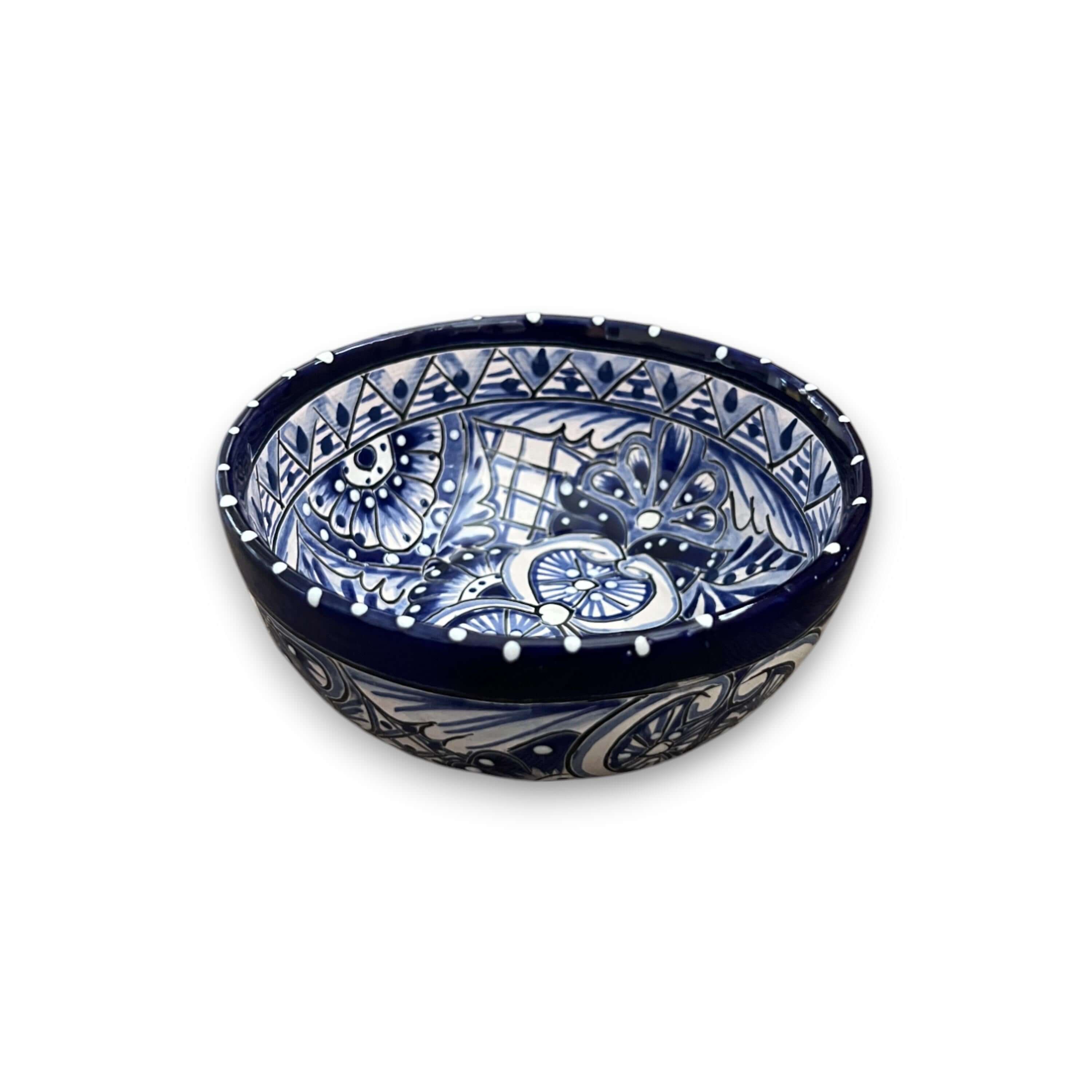 Talavera Dinnerware Set | 20-Piece Blue & White Tableware for 4
