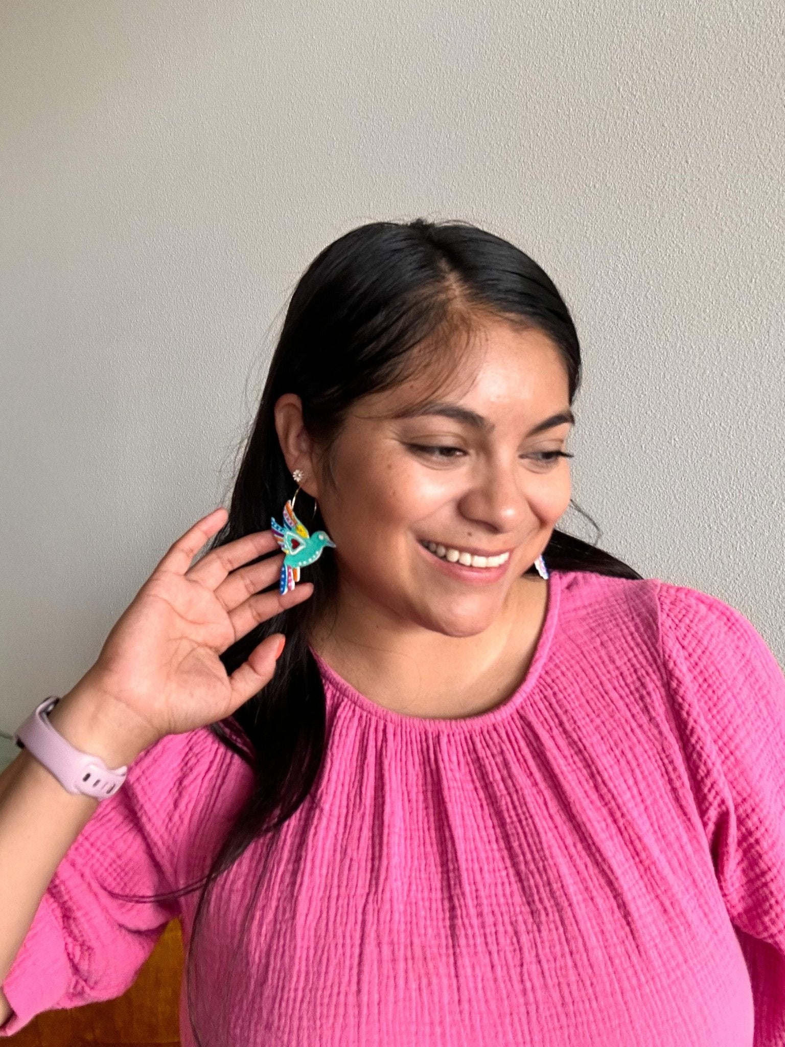 Handpainted Colibri Earrings La Vie Bien Handpainted Colibri