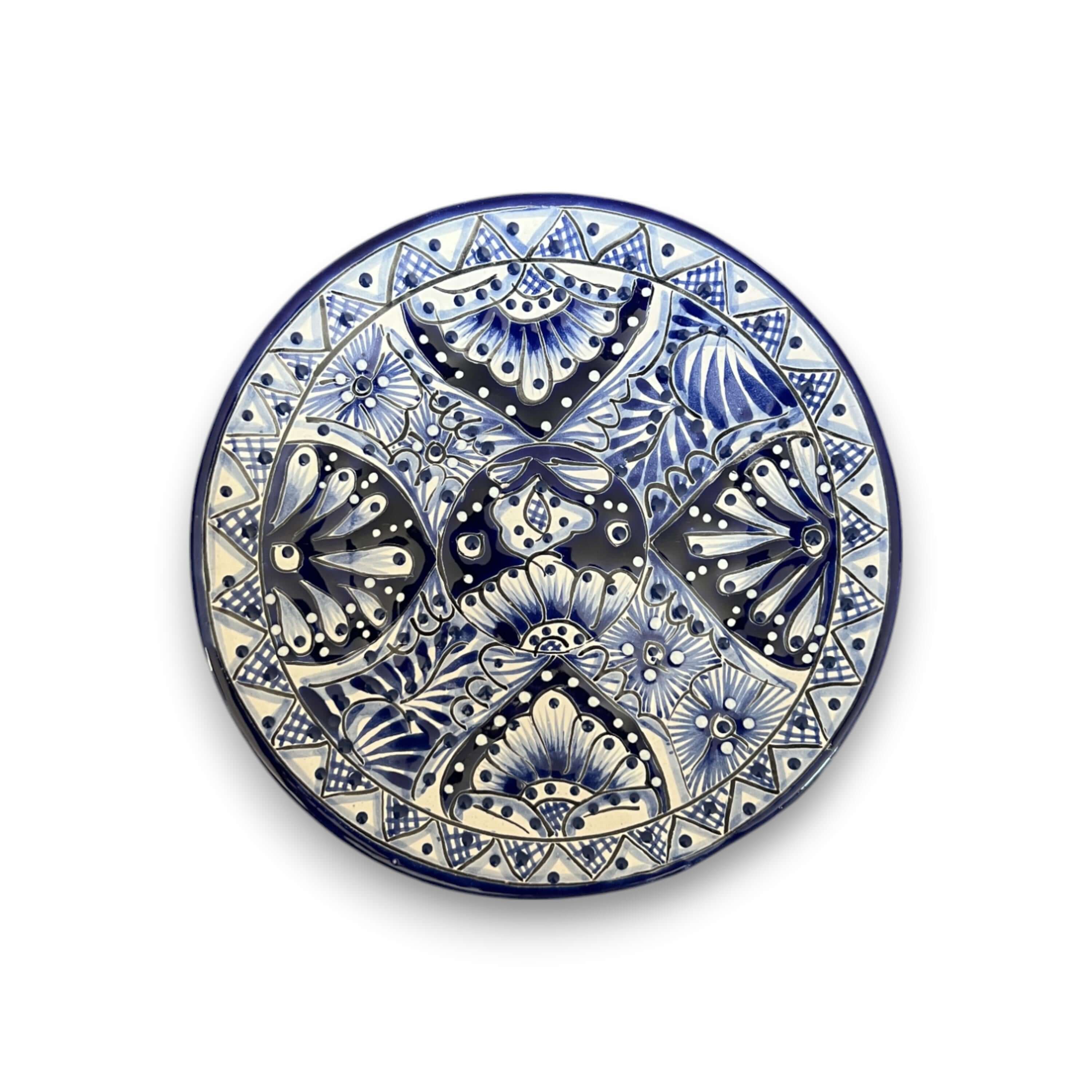 Talavera Dinnerware Set | 20-Piece Blue & White Tableware for 4