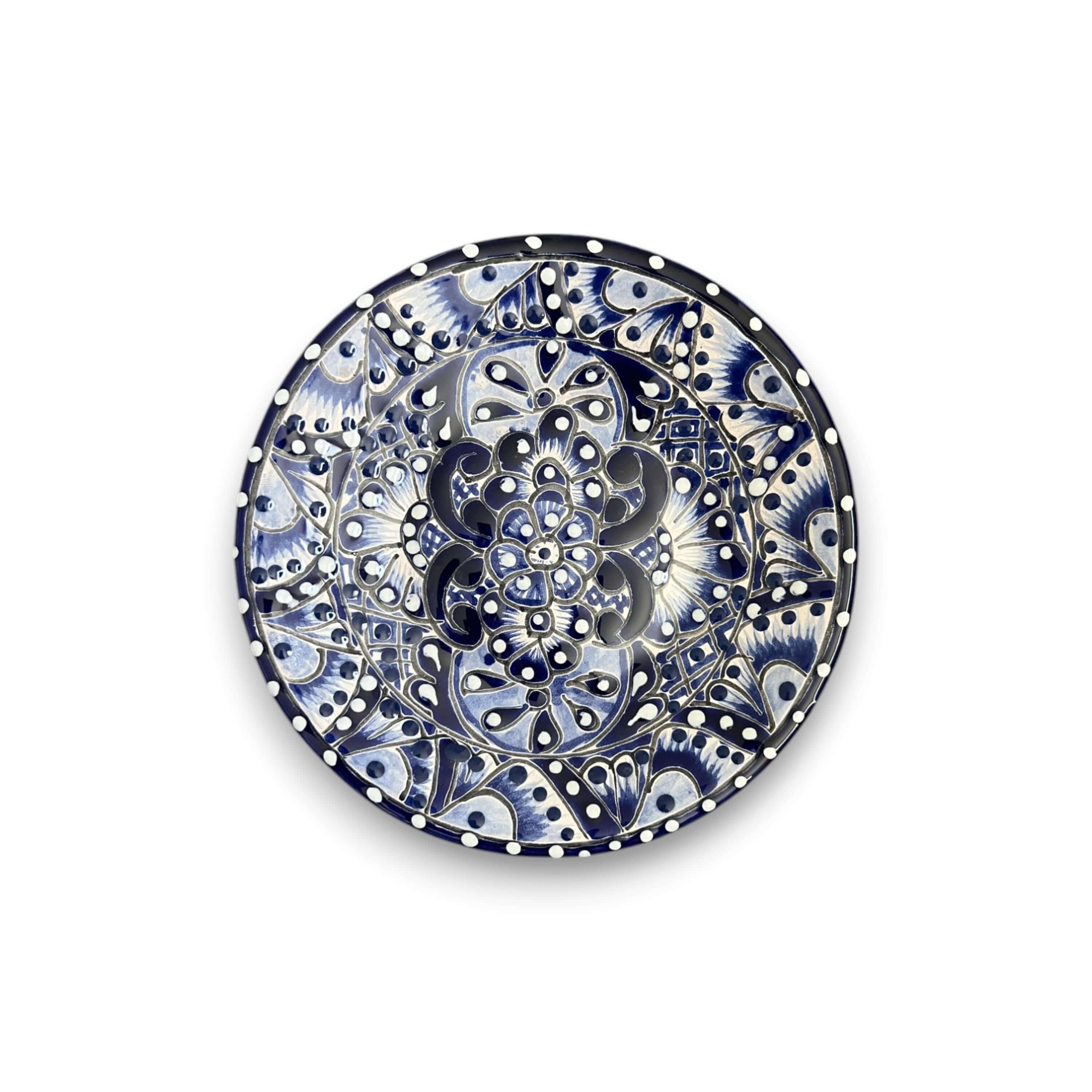 Talavera Dinnerware Set | 40-Piece Blue & White Tableware for 8