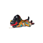 Handpainted Talavera Ceramic Large Laying Dog Decor with Bone