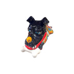 Handpainted Talavera Ceramic Large Laying Dog Decor with Bone