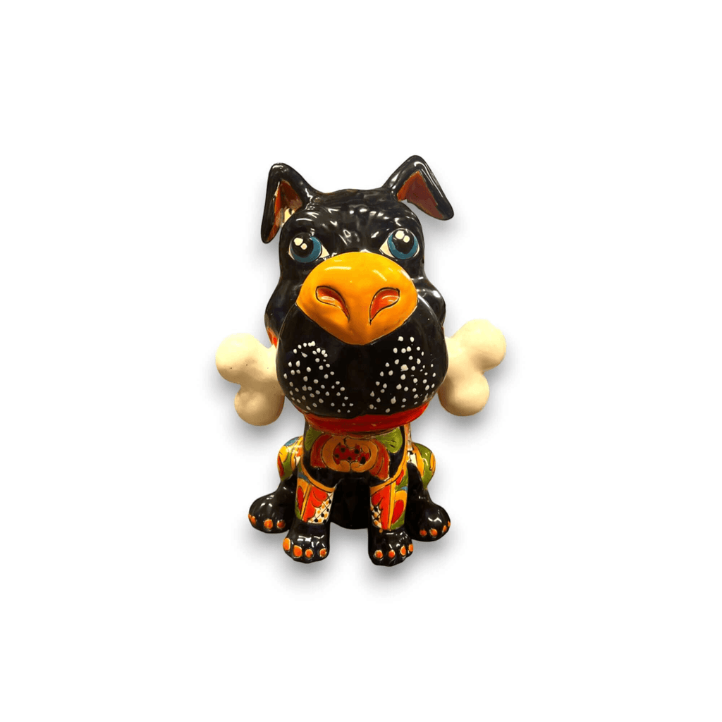 Talavera Dog with Bone | Handpainted Ceramic Canine Decor (Extra Large)