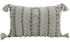 Handwoven 14"X 24" Throw Pillow with Fringes Throw Pillow La Vie Bien Handwoven 14"X 24" Throw Pillow with Fringes