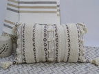 Handwoven 14"X 24" Throw Pillow with Fringes Throw Pillow La Vie Bien Handwoven 14"X 24" Throw Pillow with Fringes