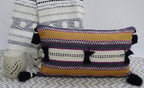 Handwoven 14"X 24" Throw Pillow with Pom-Poms Throw Pillow La Vie Bien Handwoven 14"X 24" Throw Pillow with Pom-Poms