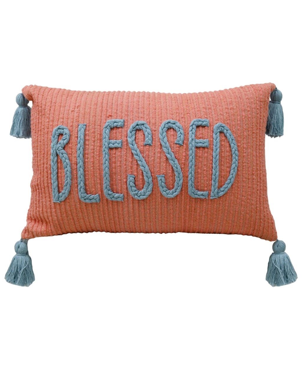 Handwoven Braid Couching Decorative Pillow, 14"X24" Throw Pillow La Vie Bien Handwoven Braid Couching Decorative Pillow, 14"X24"