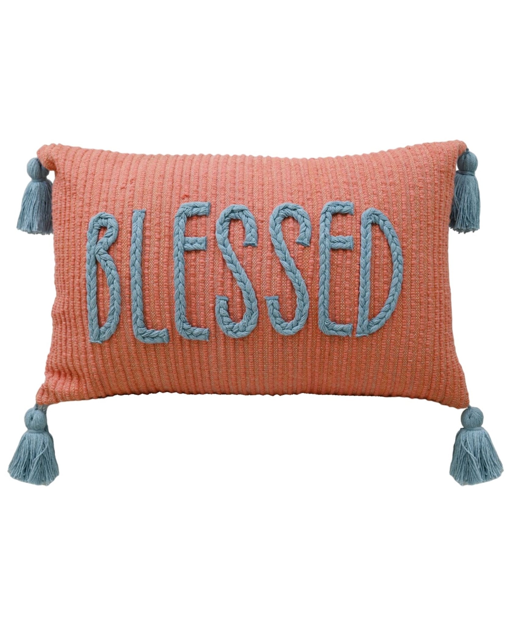 Handwoven Braid Couching Decorative Pillow, 14"X24" Throw Pillow La Vie Bien Handwoven Braid Couching Decorative Pillow, 14"X24"