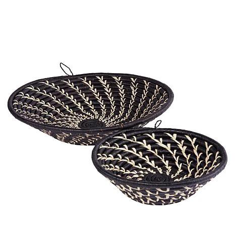 Large Black White Woven African Basket by Reflektion Design