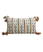 Handwoven Throw Pillow with Fringes 14"X 24" Throw Pillow La Vie Bien Handwoven Throw Pillow with Fringes 14"X 24"