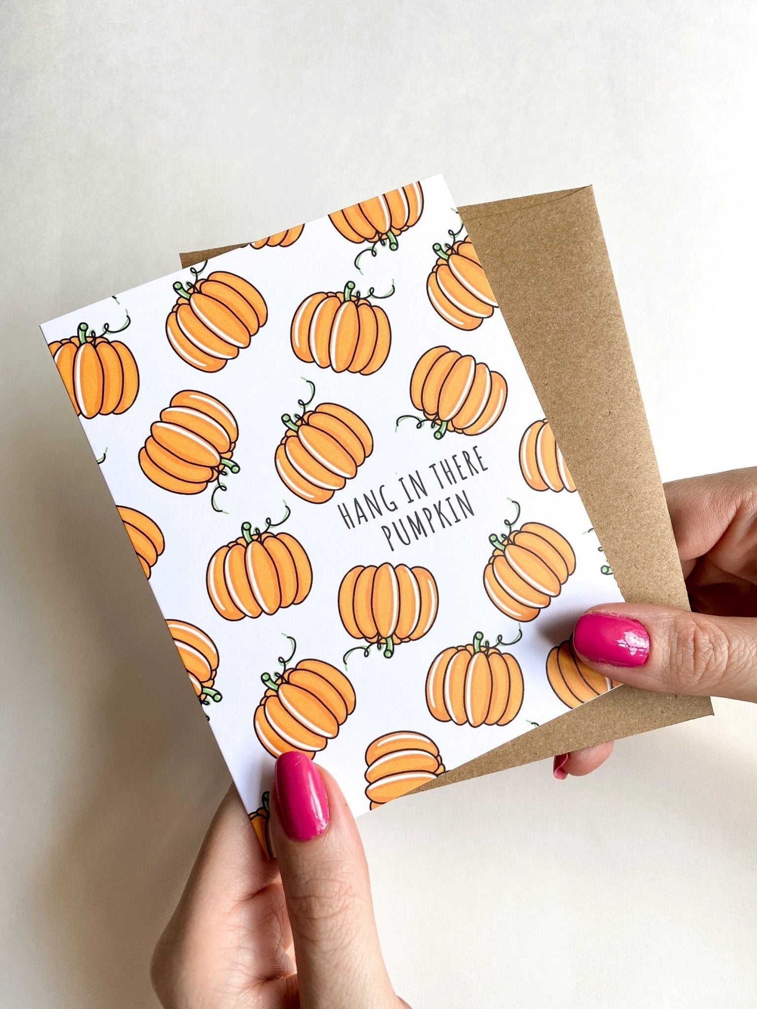 Hang In There Pumpkin Encouragement Card by Five Dot Post