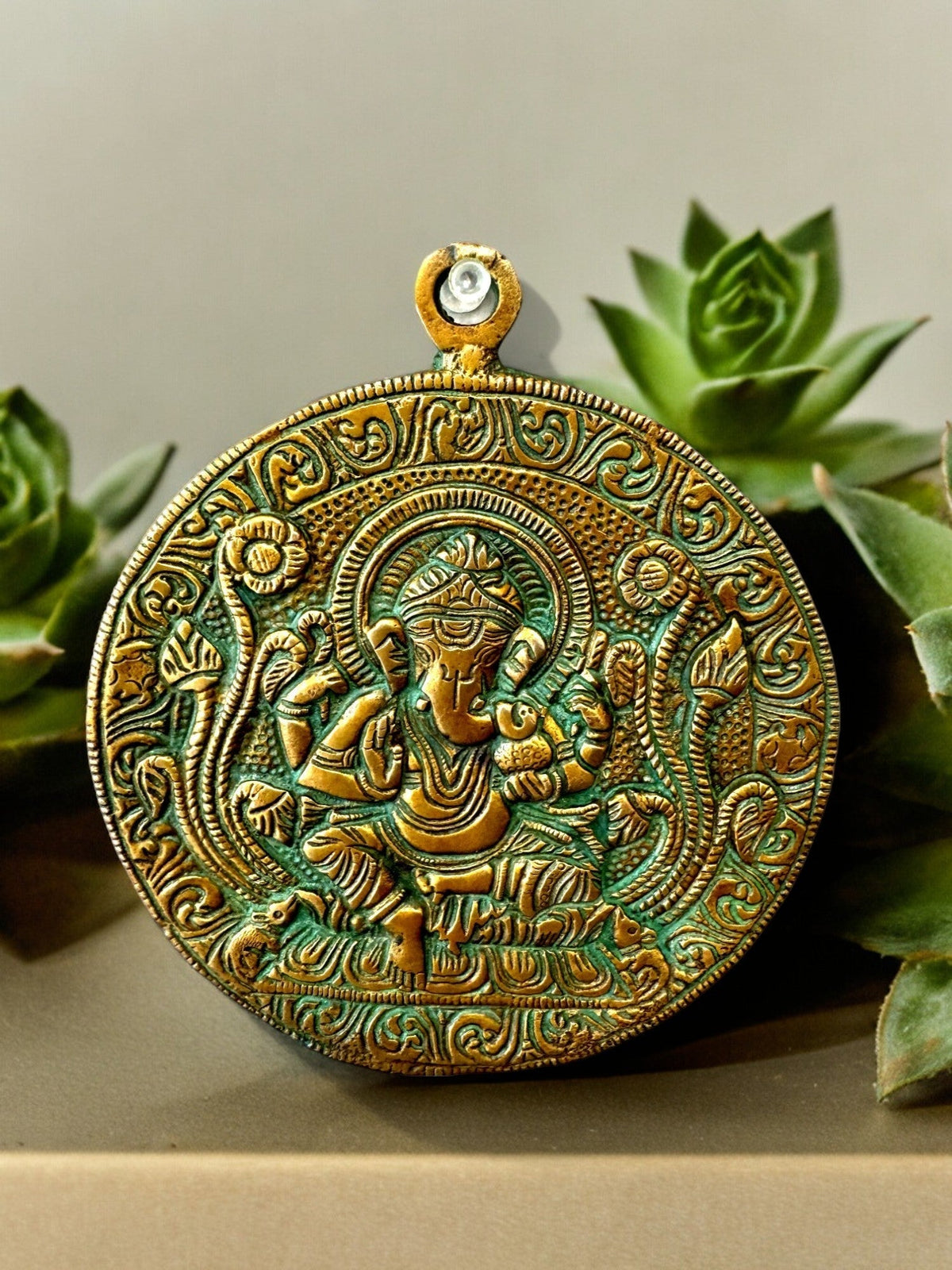 Hanging Ganesha Plate Mandir items La Vie Bien Hanging Ganesha Plate