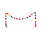 Hanging Garland Decor Boho Multicolor Pom Pom Strip - Mexico Decor La Vie Bien Hanging Garland Decor Boho Multicolor Pom Pom Strip - Mexico