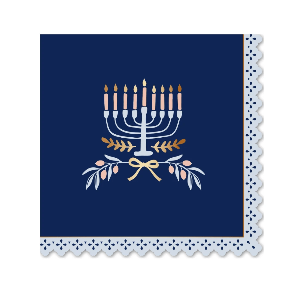 Hanukkah Cocktail Napkin - Menorah by Harlow & Grey