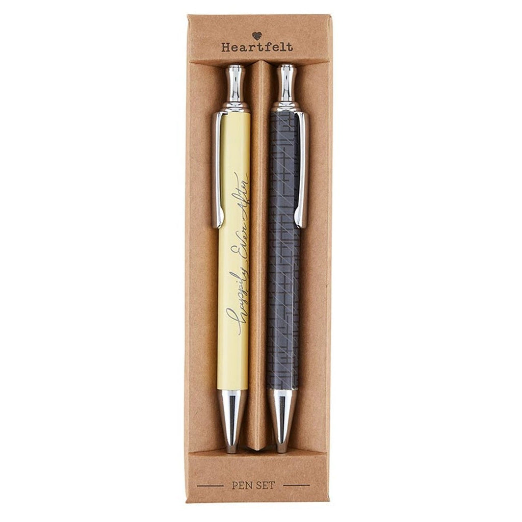 Happily Every After Pen Set | Set of 2 Giftable Wedding Pens in Box | Refillable by The Bullish Store