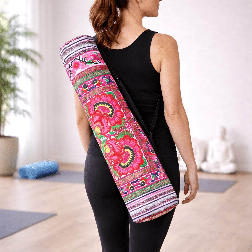Happy Birds Embroidered Hmong Yoga Bag - Thailand Bags La Vie Bien Happy Birds Embroidered Hmong Yoga Bag - Thailand
