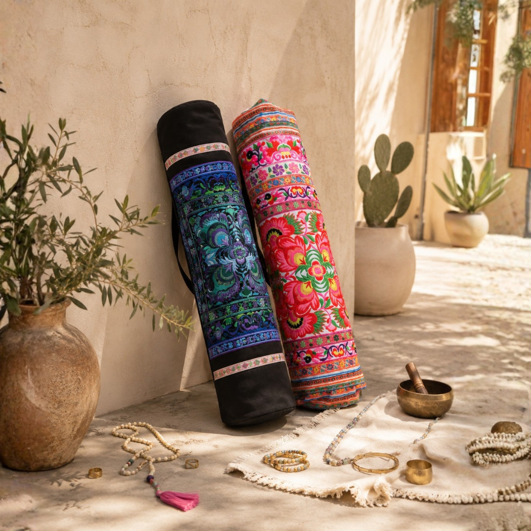 Happy Birds Embroidered Hmong Yoga Bag - Thailand Bags La Vie Bien Happy Birds Embroidered Hmong Yoga Bag - Thailand