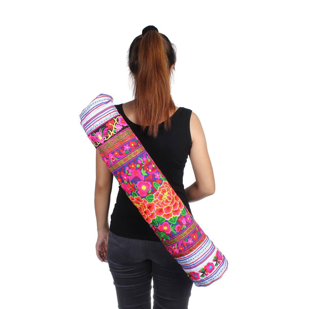 Happy Birds Embroidered Hmong Yoga Bag - Thailand Bags La Vie Bien Happy Birds Embroidered Hmong Yoga Bag - Thailand